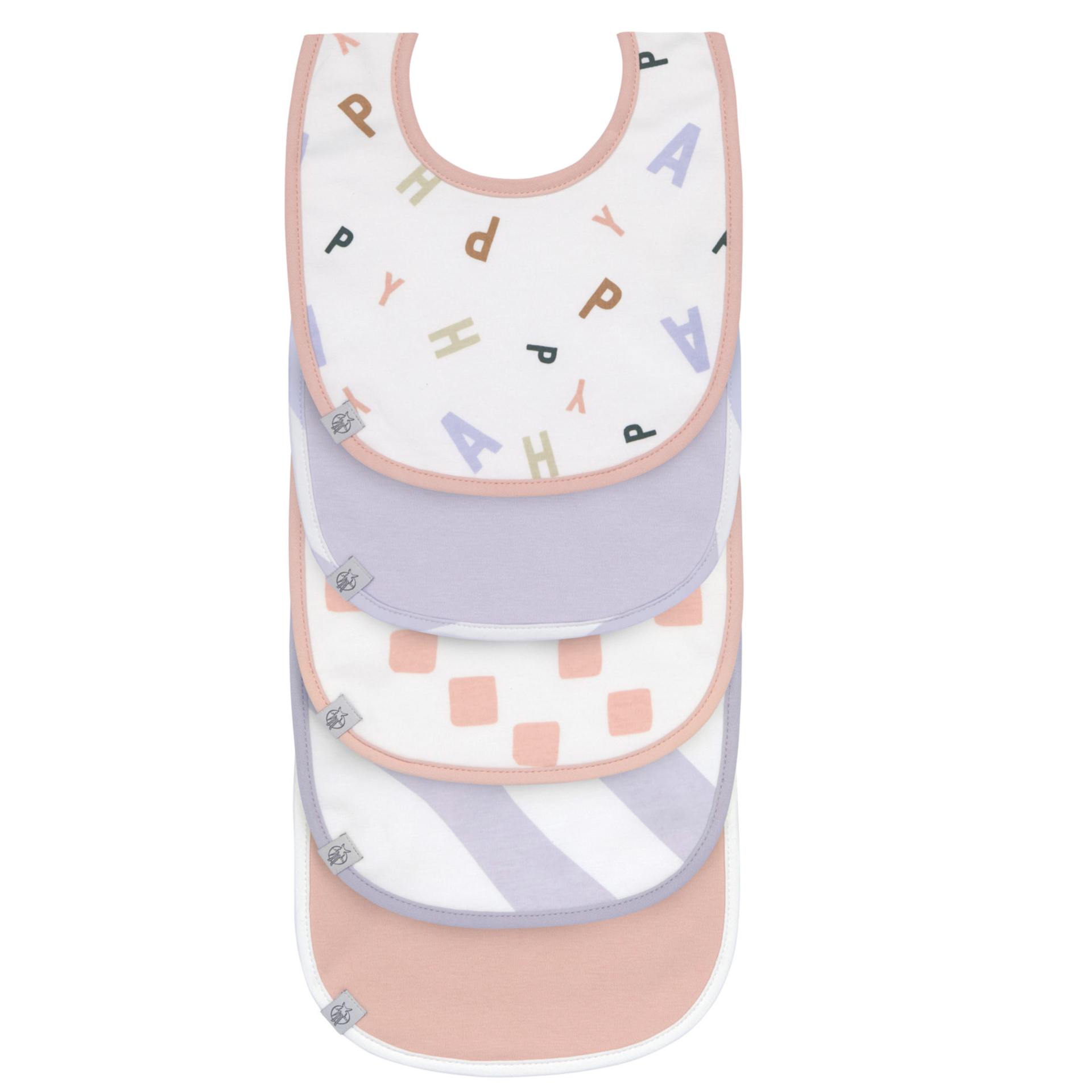 Pack de 5 Babetes Impermeáveis Happy Fruits Peach - Lassig 