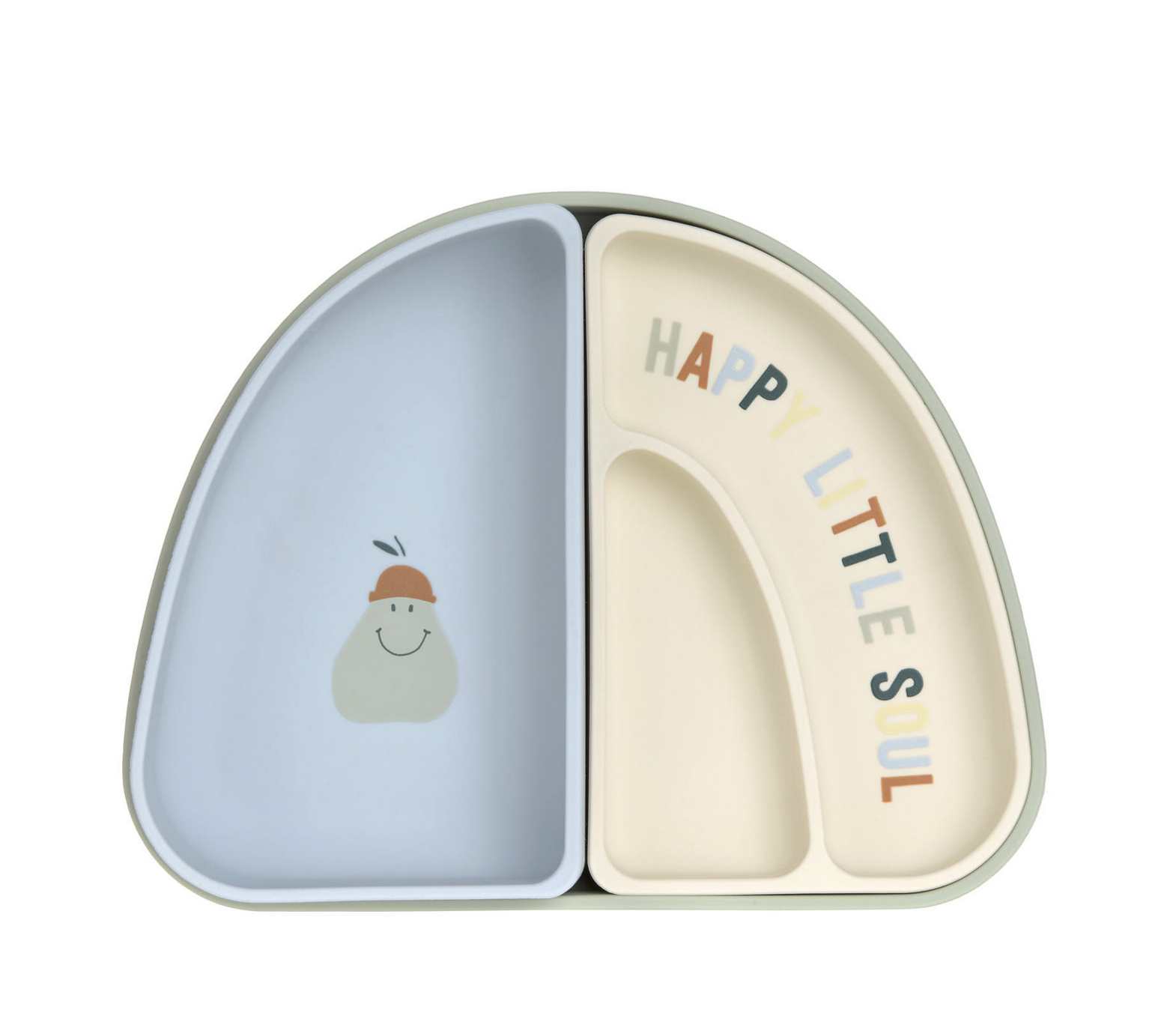  Prato com Divisórias em Silicone 3 Peças Happy Fruits Lemon - Lassig 