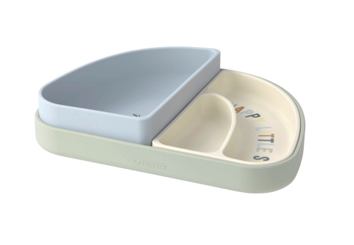  Prato com Divisórias em Silicone 3 Peças Happy Fruits Lemon - Lassig 