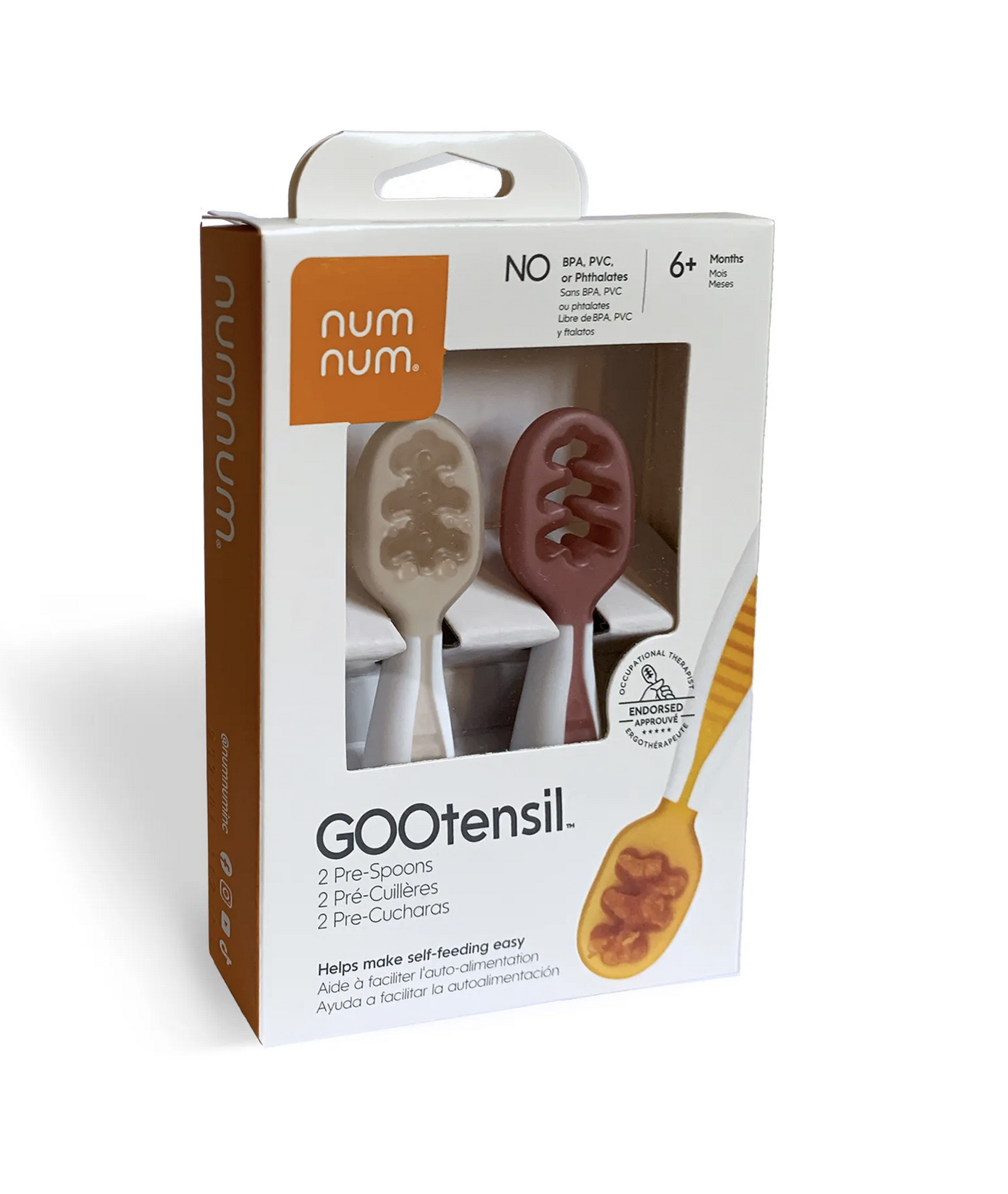  Pré-Colheres GOOtensils Beige & Dusty Mauve - Num Num 
