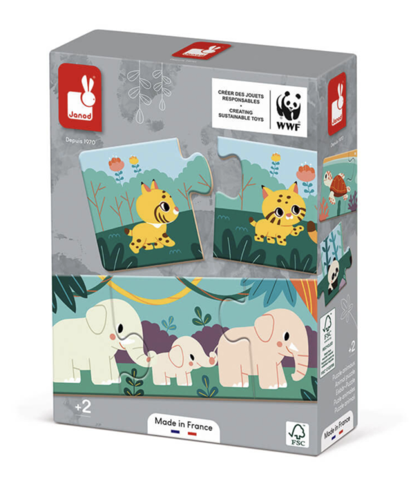 Puzzle de Associação Animais - Janod