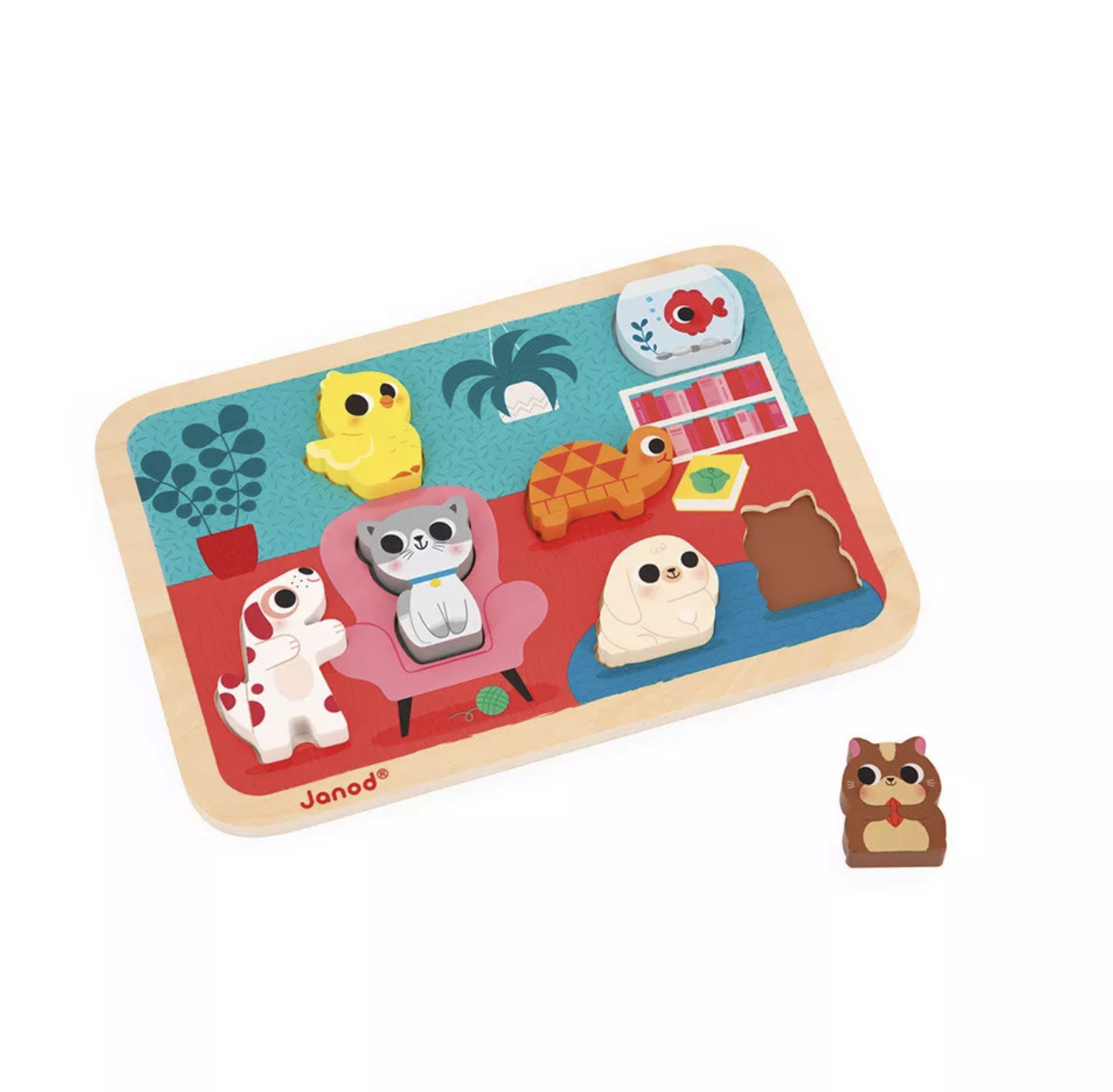  Puzzle de Encaixe Animais de Estimação - Janod 