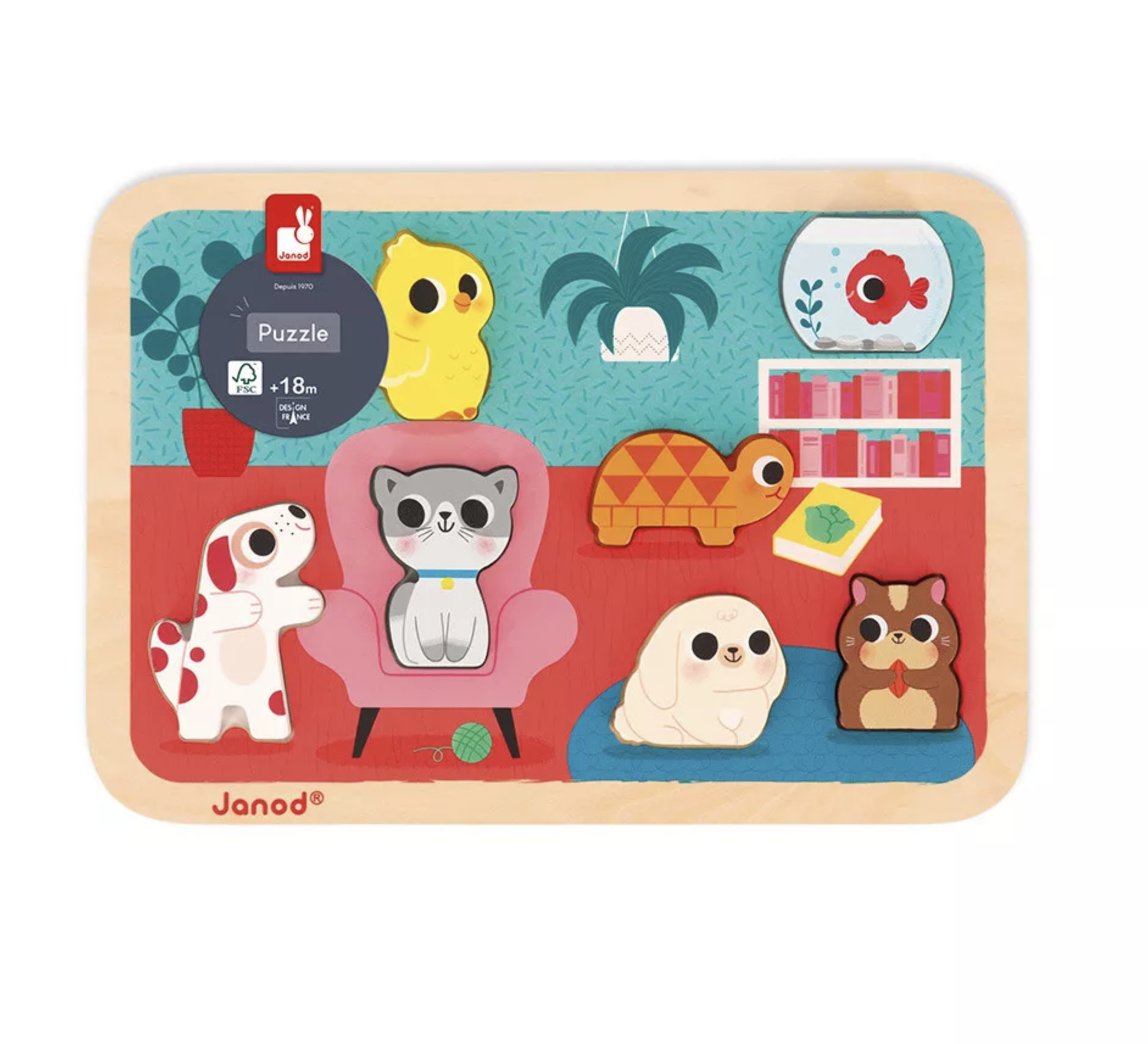  Puzzle de Encaixe Animais de Estimação - Janod 