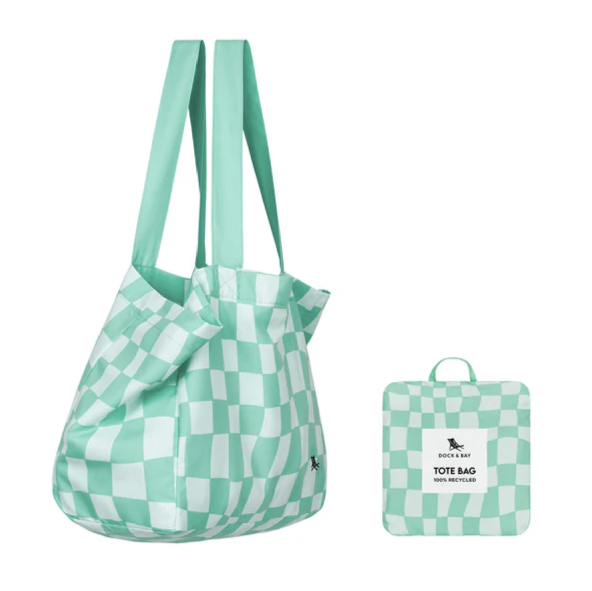 Saco de Praia Check Mate Green - Dock & Bay 