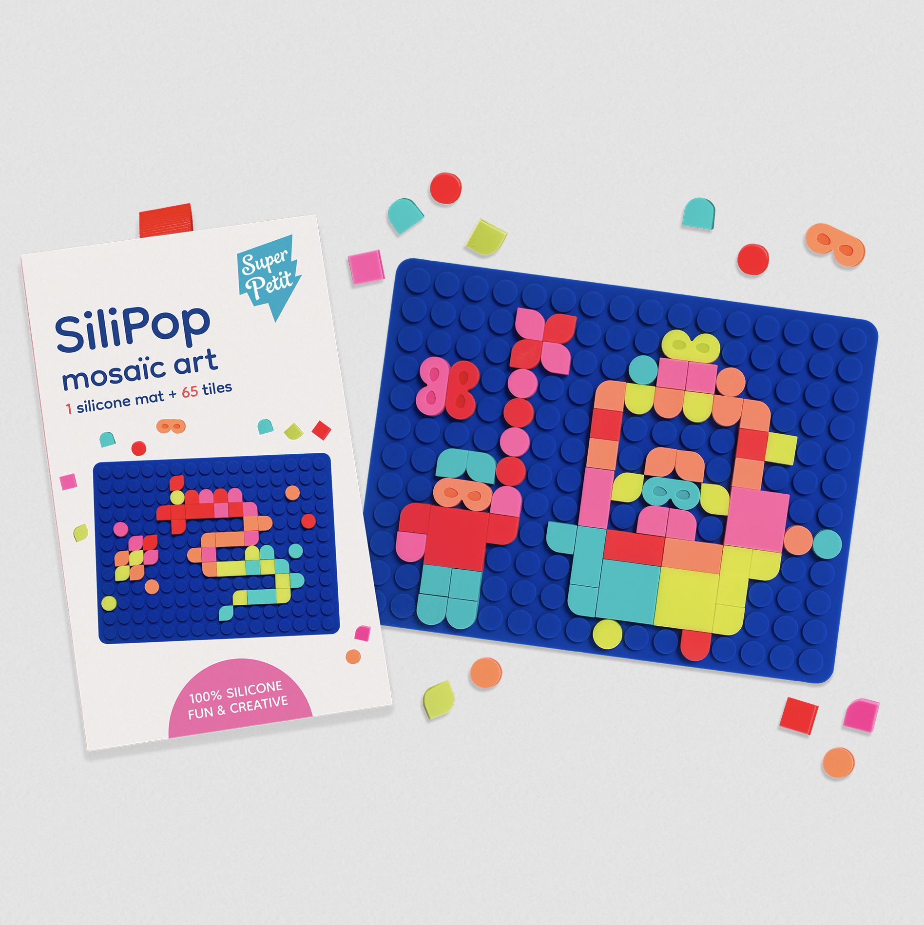  Silipop Mosaico Criativo com Pinos Pop-On Blue - Super Petit 