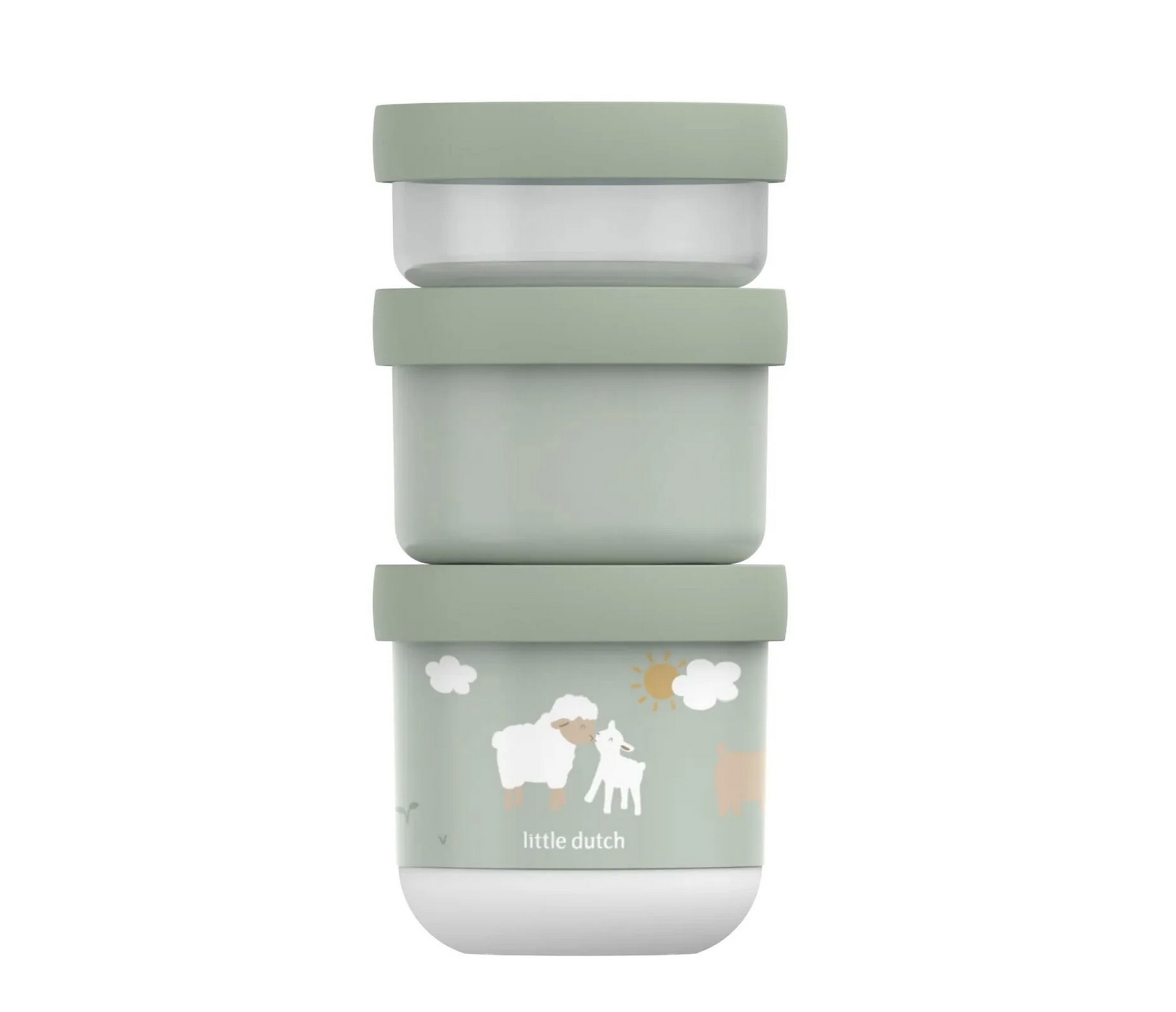  Snackbox Empilhável Mepal Mio 3 peças Little Farm - Little Dutch 
