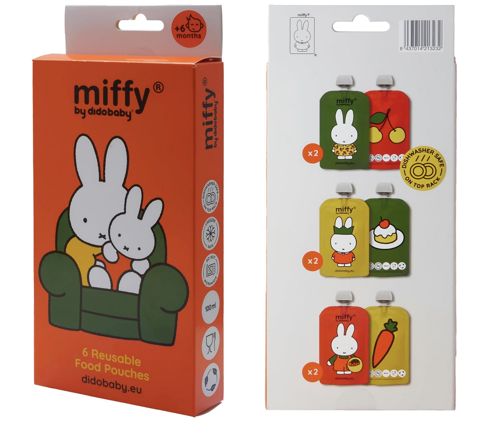  Squeeze Reutilizável Pack de 6 Miffy - Didobaby 
