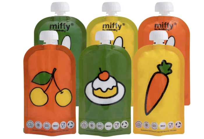 Squeeze Reutilizável Pack de 6 Miffy - Didobaby 