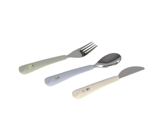  Talheres Silicone Happy Fruits Lemon - Lassig 