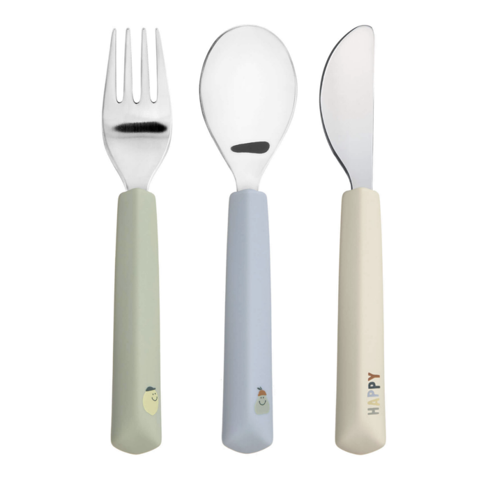  Talheres Silicone Happy Fruits Lemon - Lassig 