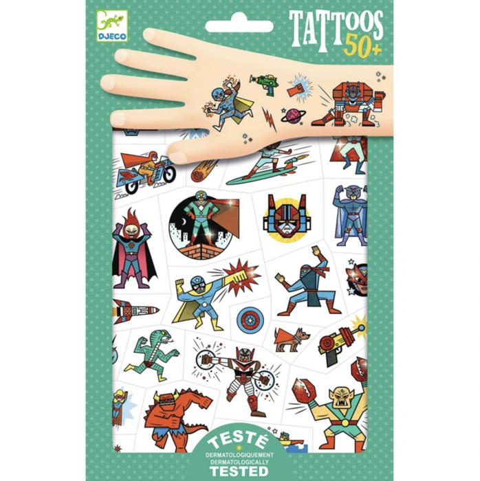 Tatuagens Heróis e Vilões com Efeito Metalizado - Djeco