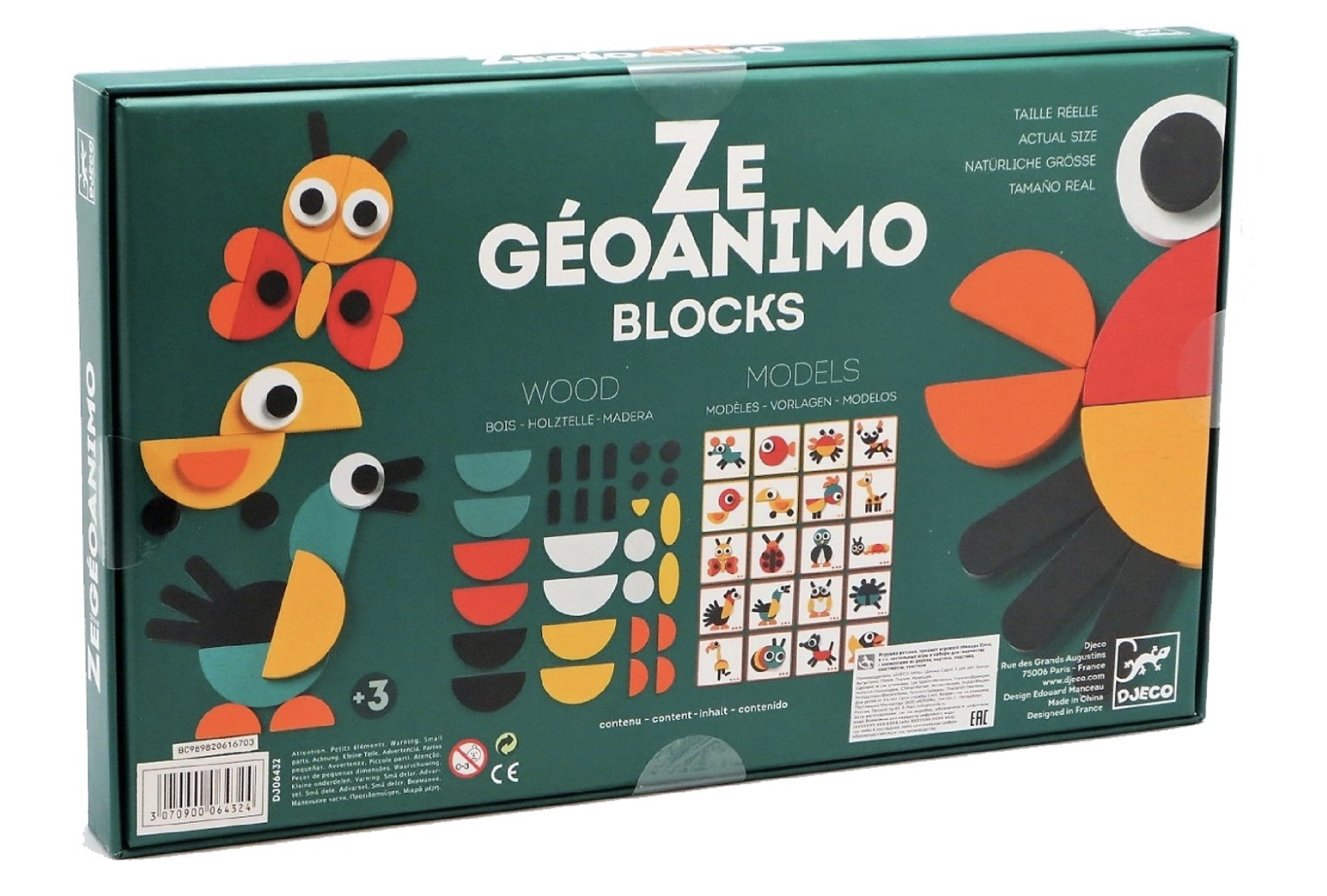  Ze Geoanimo Reproduz Animais c/ Peças de Madeira - Djeco 