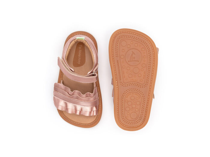  Sandália Ruffy Rose Gold - Tip Toey Joey 