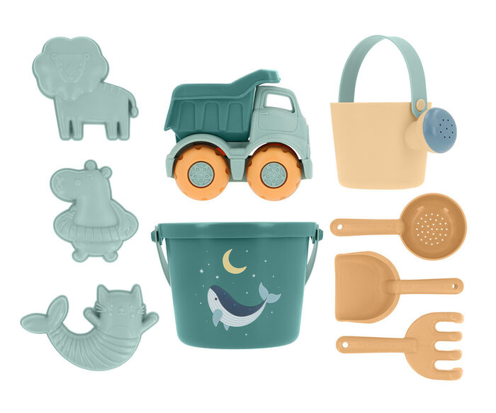 Conjunto Brinquedos de Praia Whale Teal - Monnëka