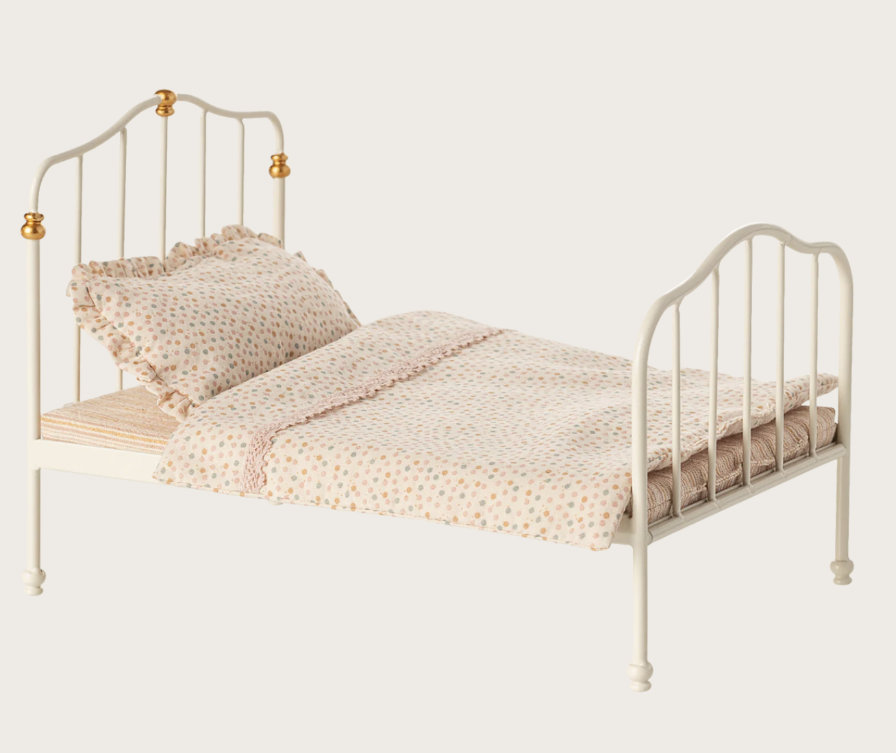 Cama Vintage Rato Branco Creme - Maileg