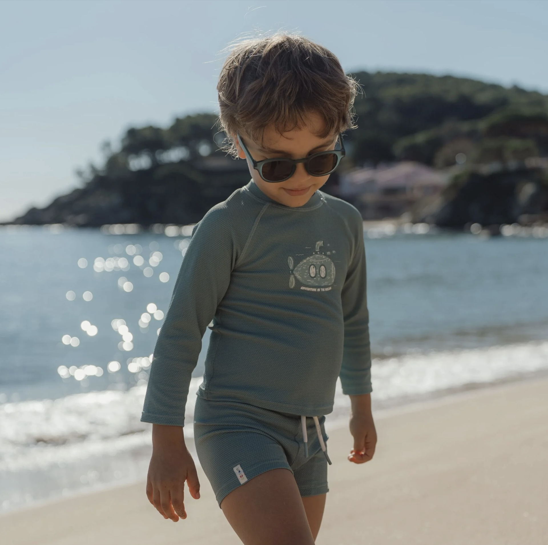 Camisola de Banho Long Sleeve UPF 40 Green - Little Dutch 3