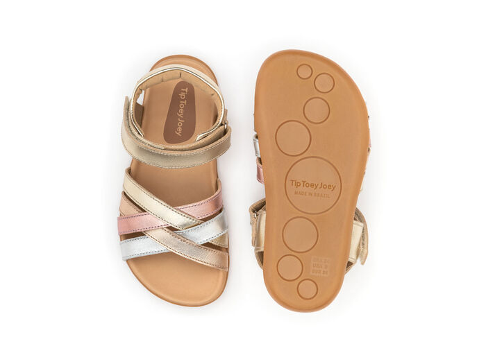  Sandálias Criss Cross Rose Gold - Tip Toey Joey 
