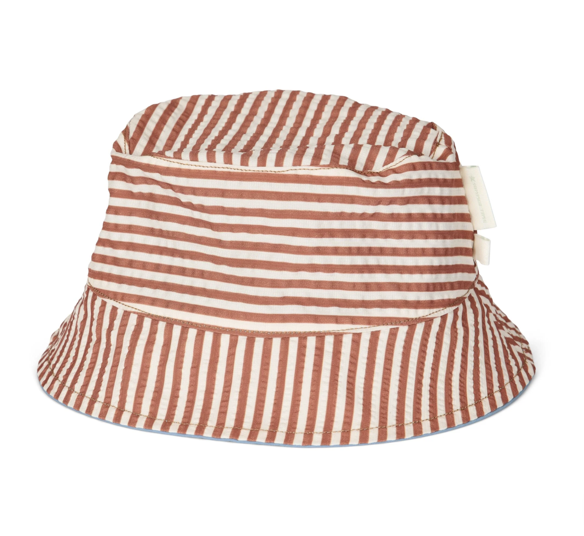 Chapéu Bucket Reversível Blue Ocean/Brown Stripes - Little Dutch