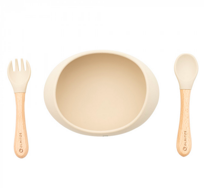 Conjunto de Alimentação 3 Peças Baunilha - Olmitos