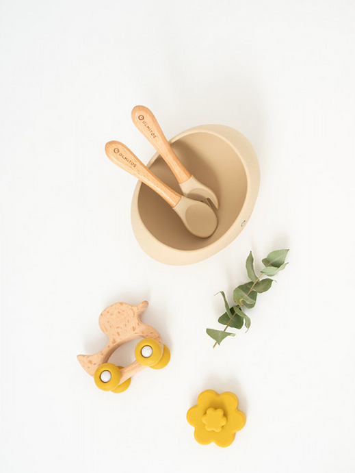 Conjunto de Alimentação 3 Peças Baunilha - Olmitos