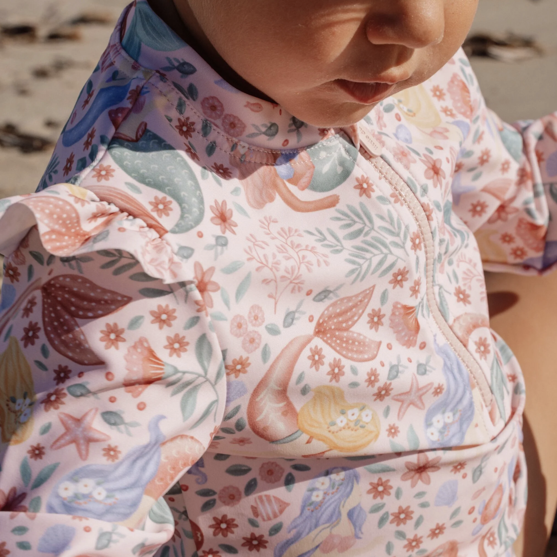 Conjunto de Banho UPF 40 Pink Mermaid Print - Little Dutch
