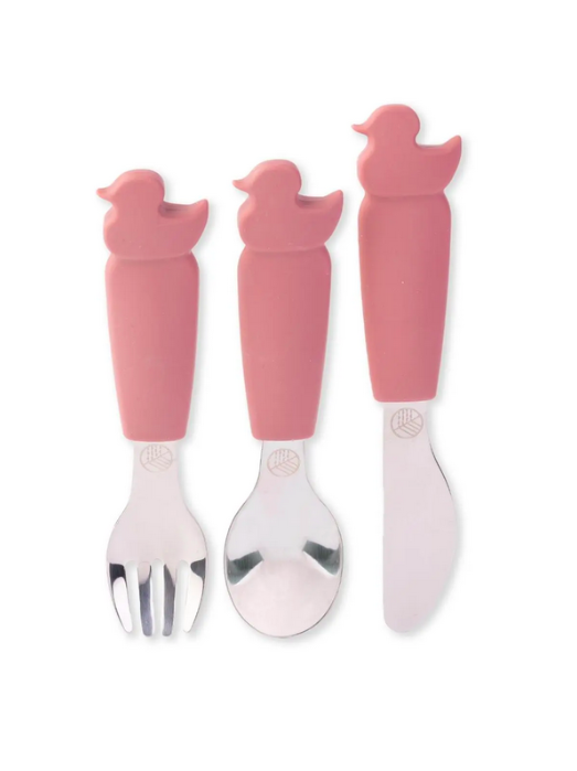Conjunto de Talheres Patinhos Rosa - EcoRascals