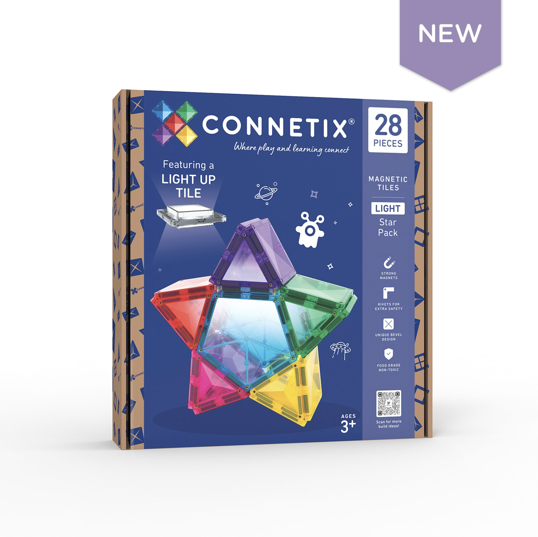 Connetix Light Star Pack 28 Peças - Connetix Tiles