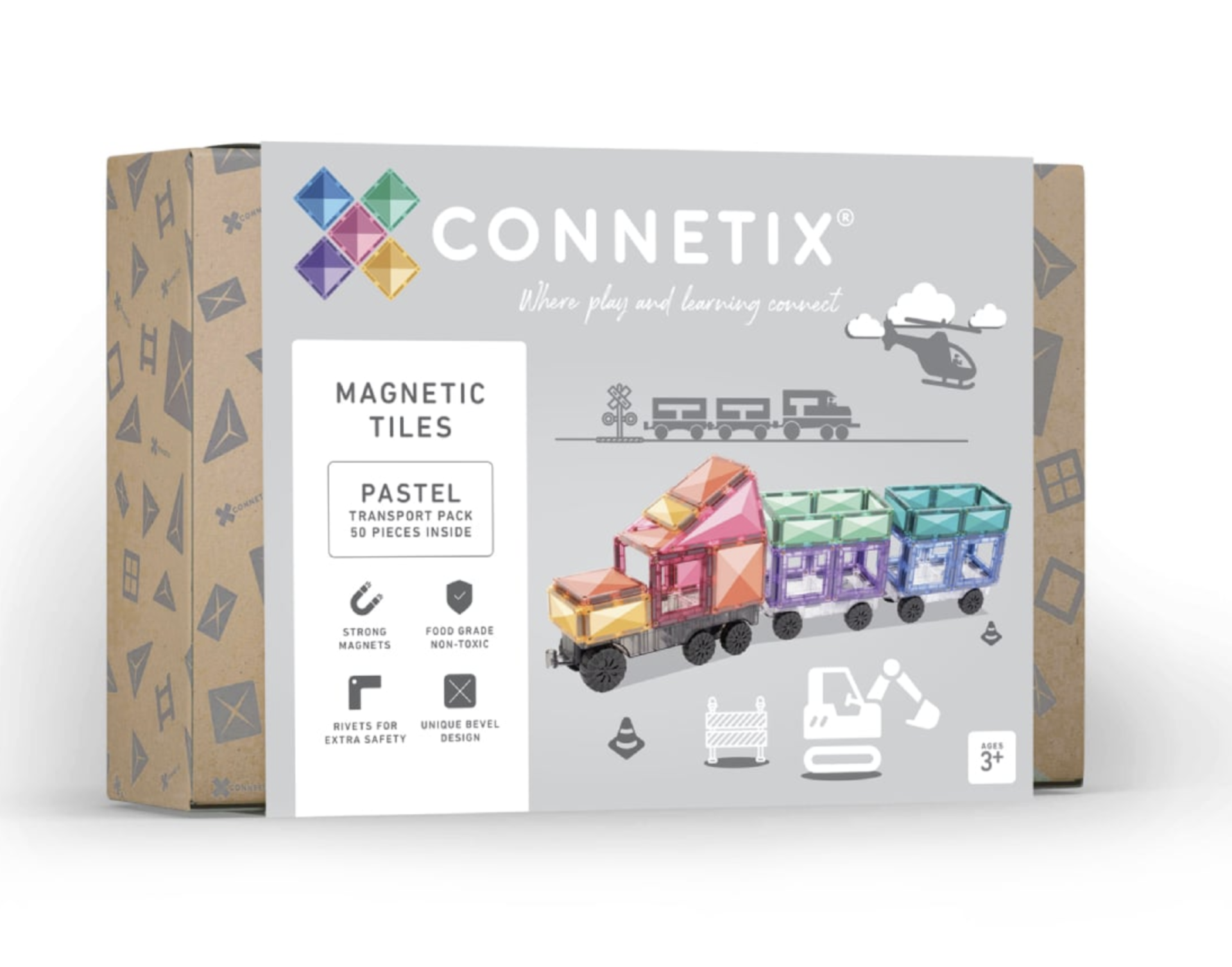 Connetix Pastel Transport Pack 50 pc - Connetix Tiles