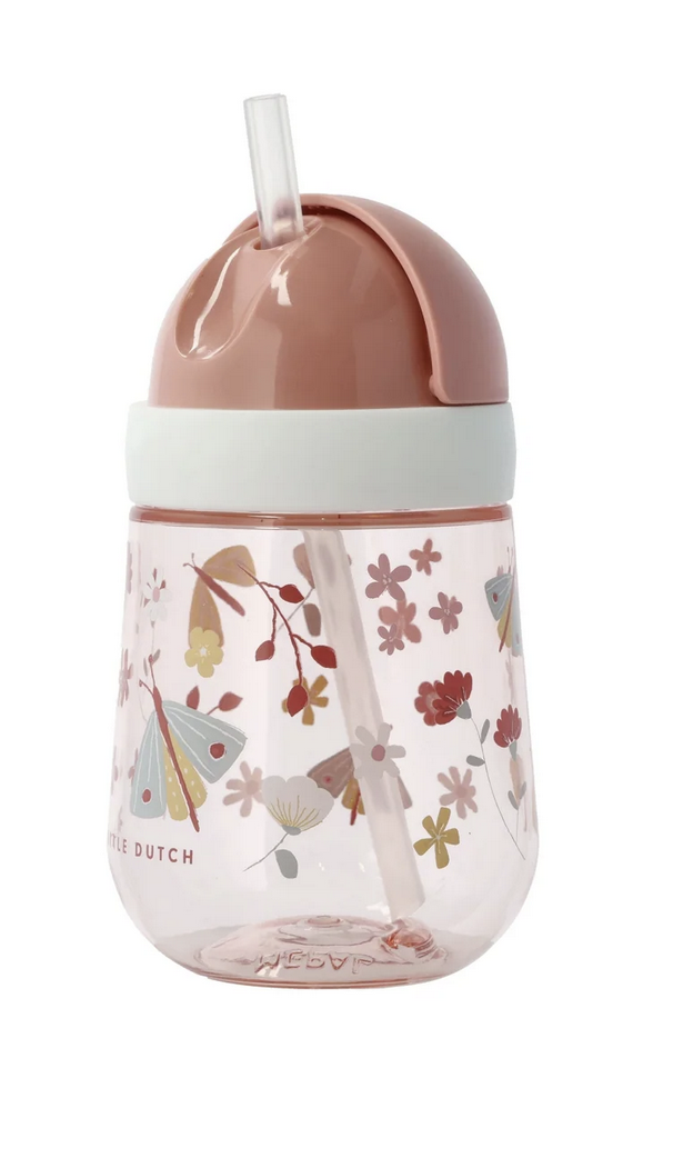 Copo com Palhinha 300 ml Mepal Mio Flowers & Butterflies - Little Dutch
