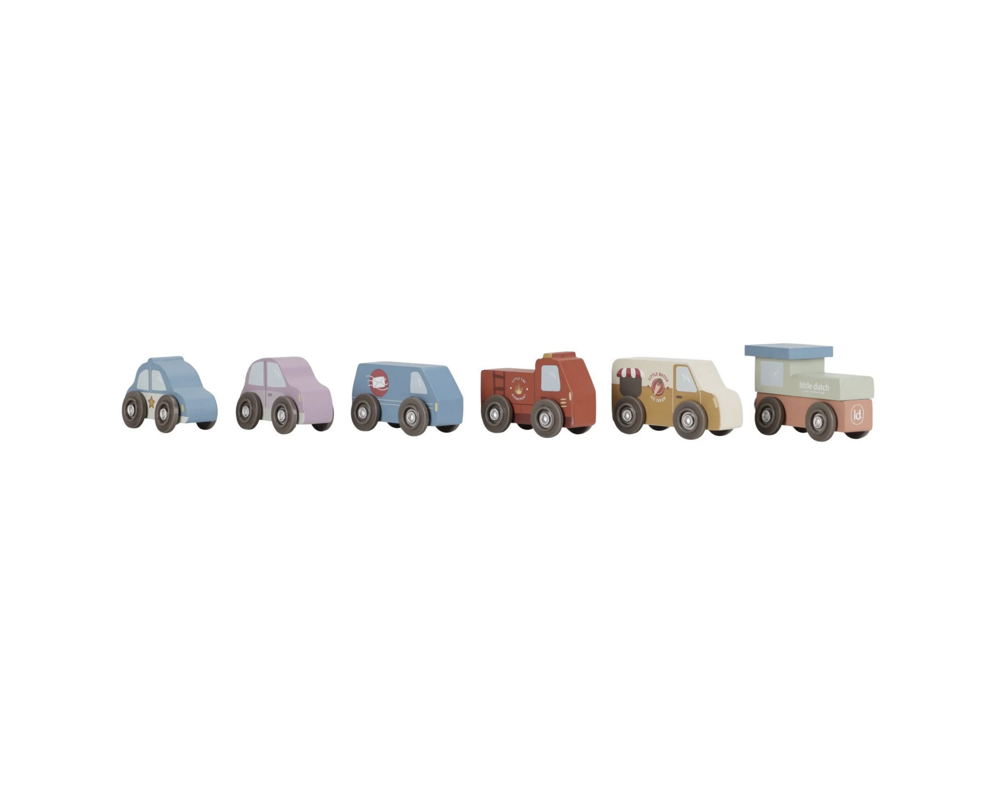 Cubos Empilháveis com Carros Multicolored Essentials - Little Dutch