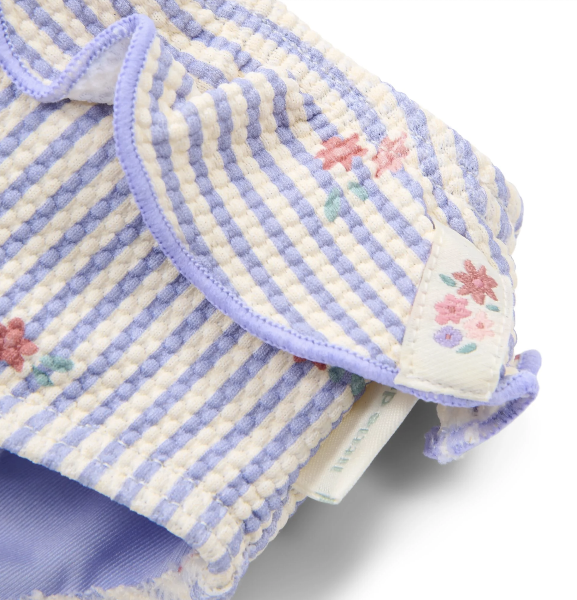 Cuecas de Banho com Folhos Purple Stripes - Little Dutch