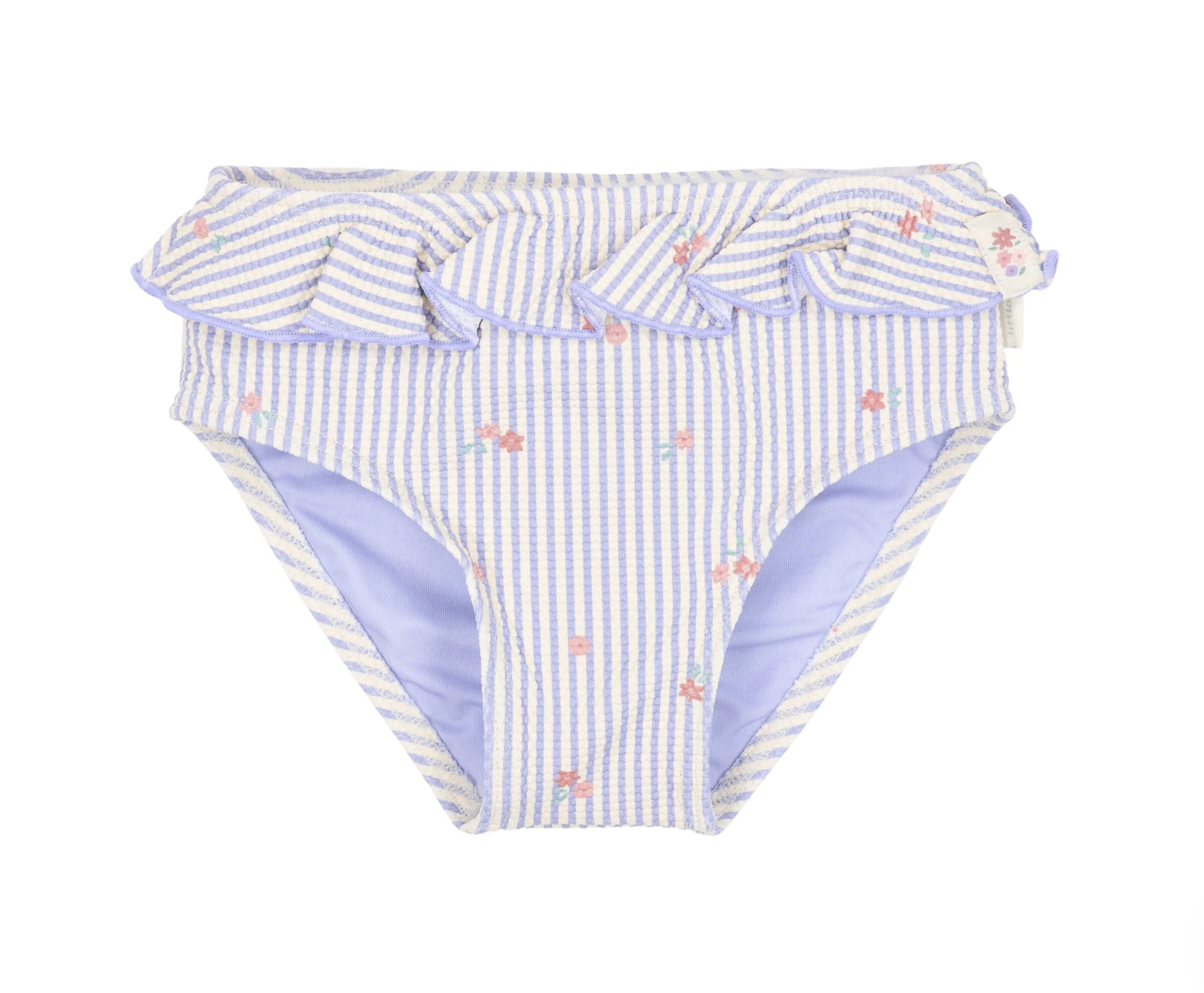 Cuecas de Banho com Folhos Purple Stripes - Little Dutch