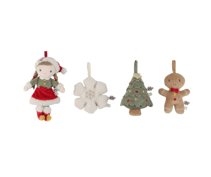Decorações Pendentes de Natal Rosa Set Multicolored Christmas - Little Dutch