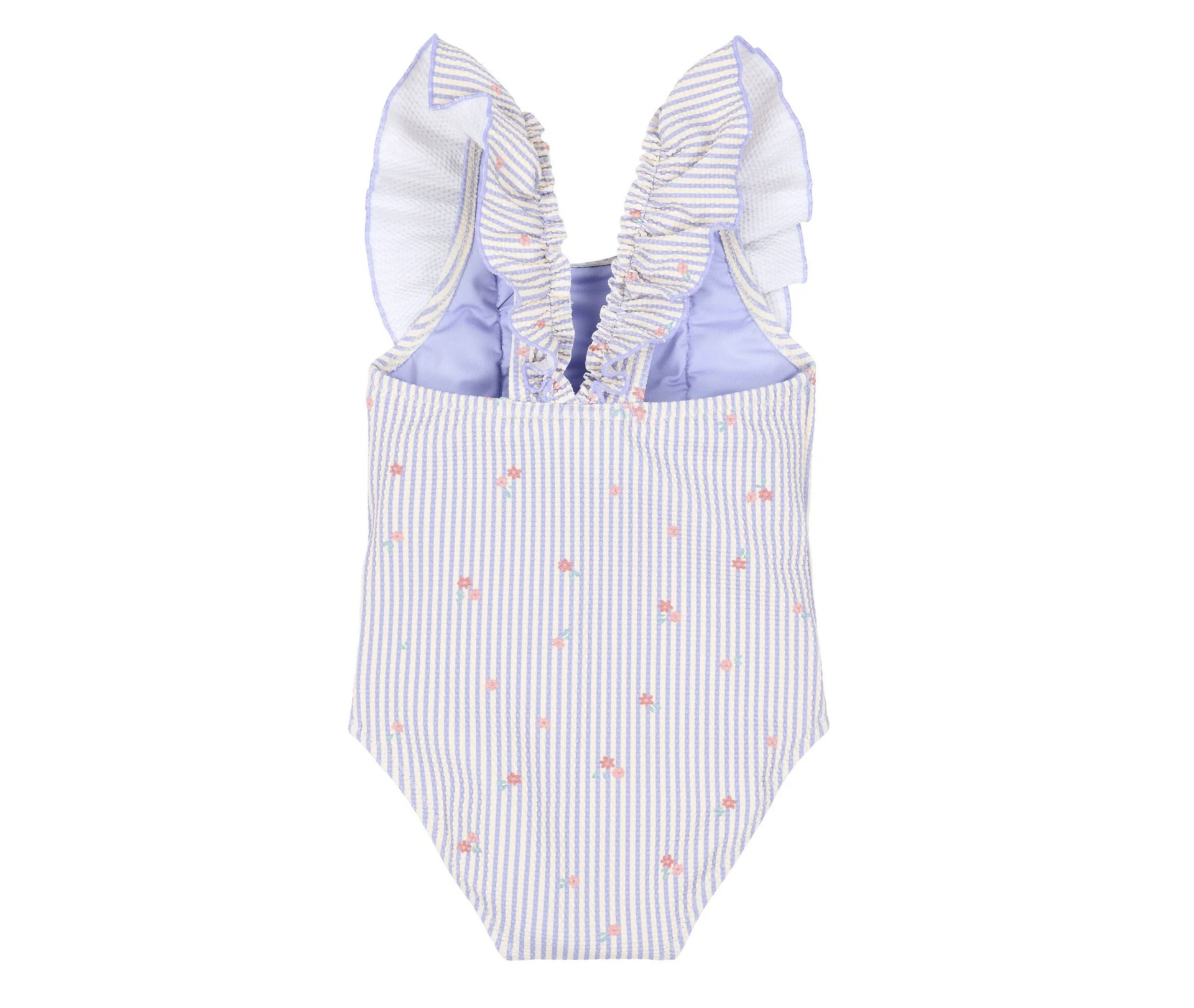 Fato de Banho com Folhos Purple Stripes - Little Dutch