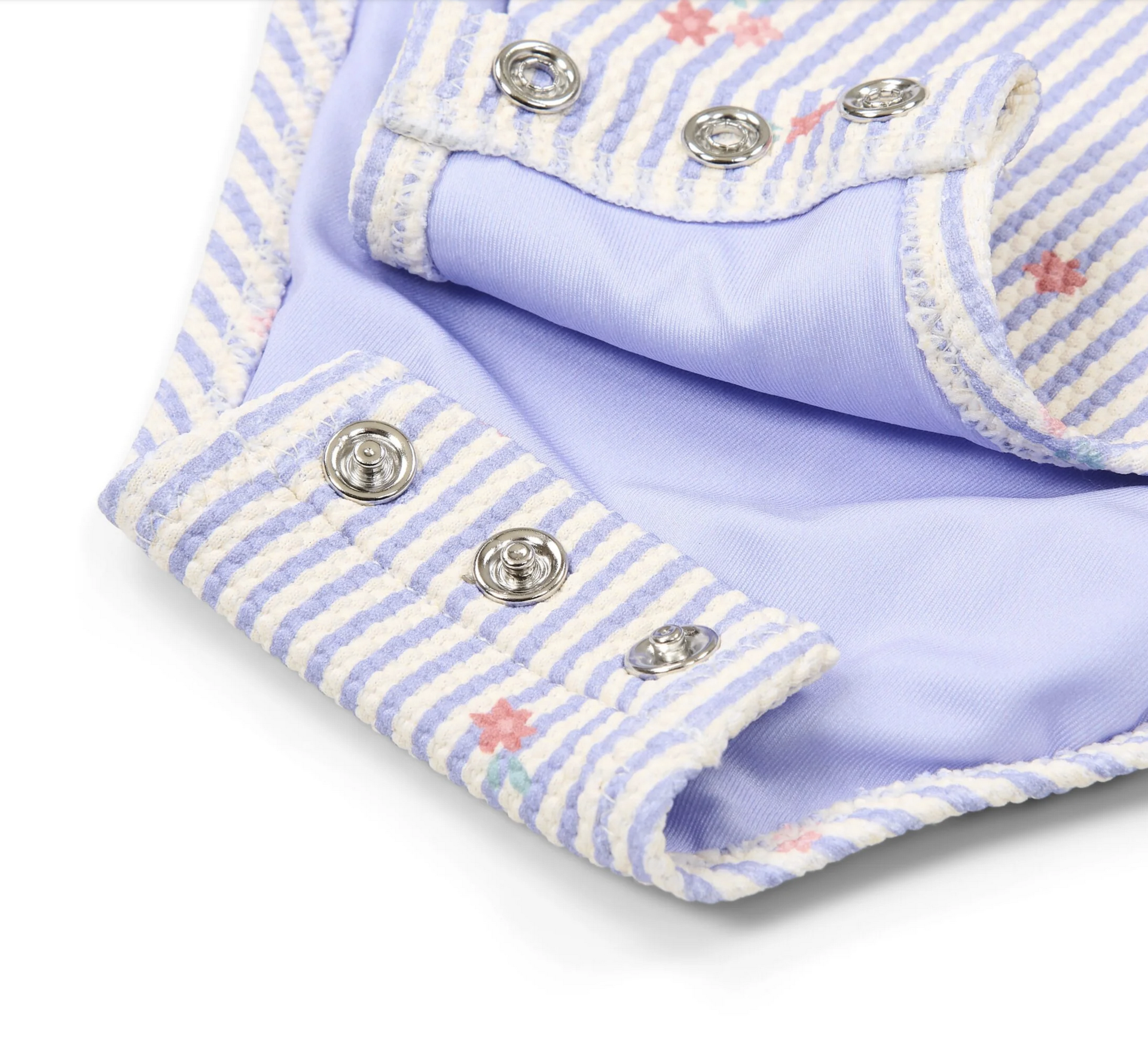 Fato de Banho com Folhos Purple Stripes - Little Dutch