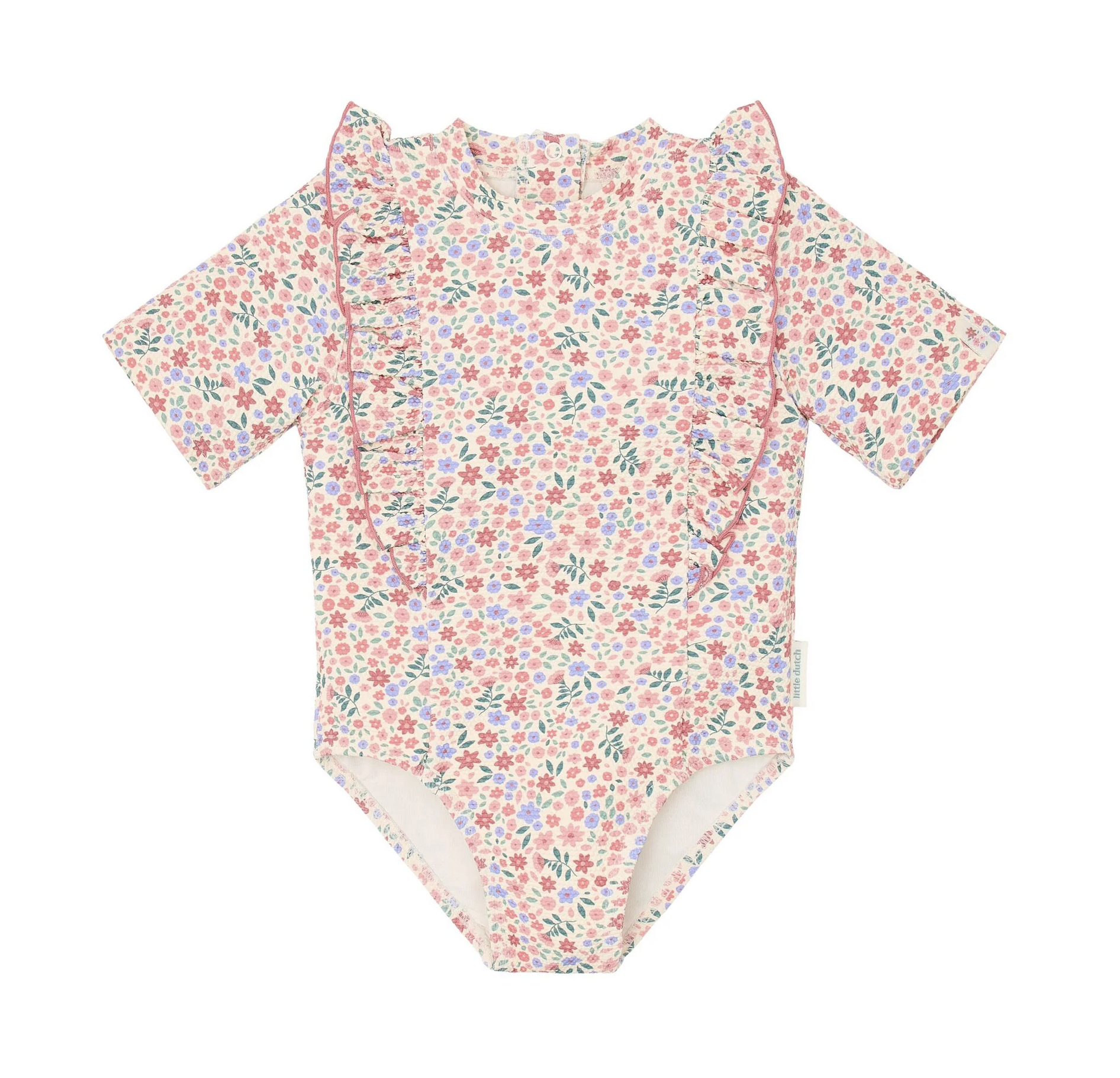 Fato de Banho Short Sleeve Floral Print - Little Dutch