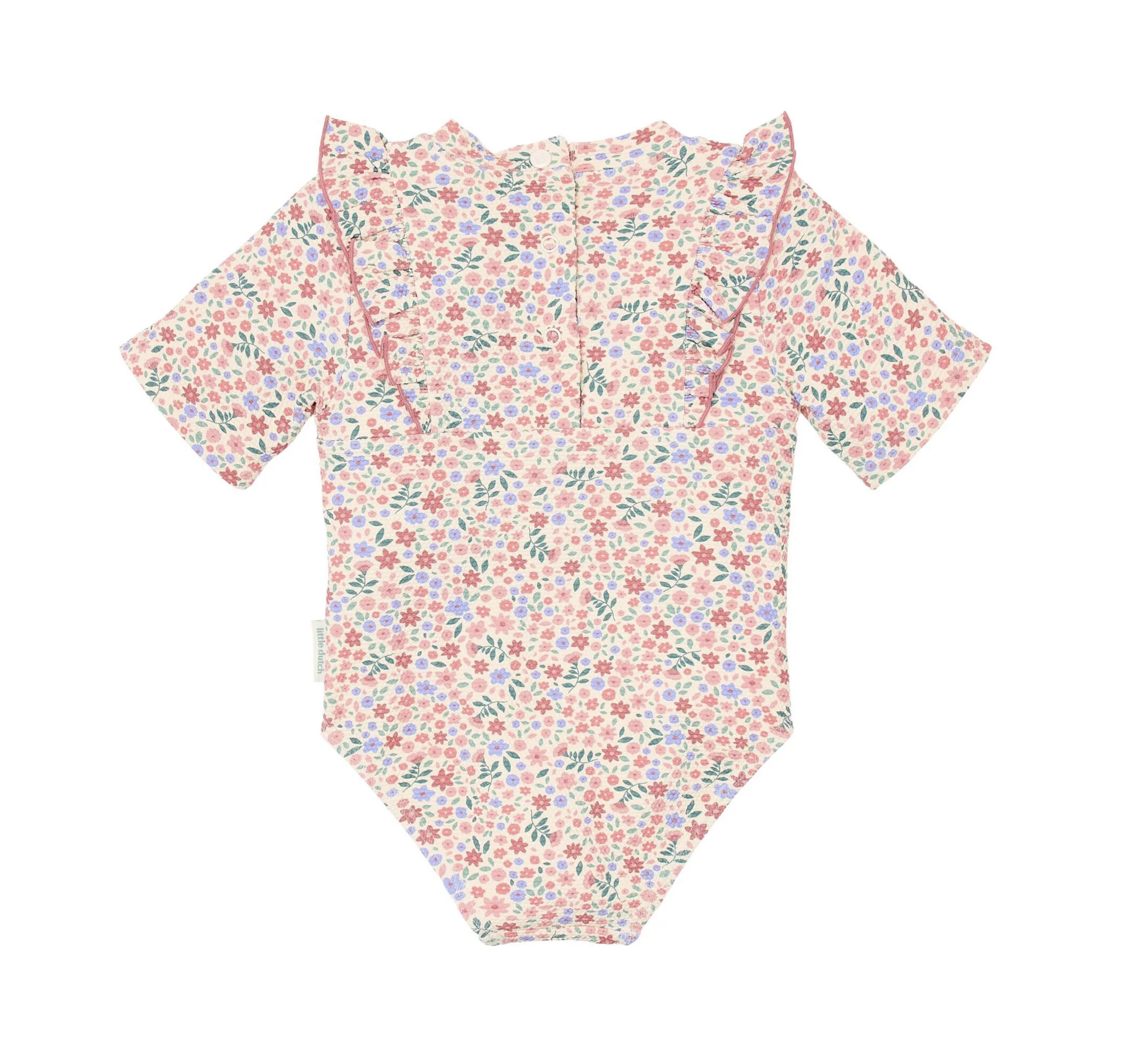 Fato de Banho Short Sleeve Floral Print - Little Dutch