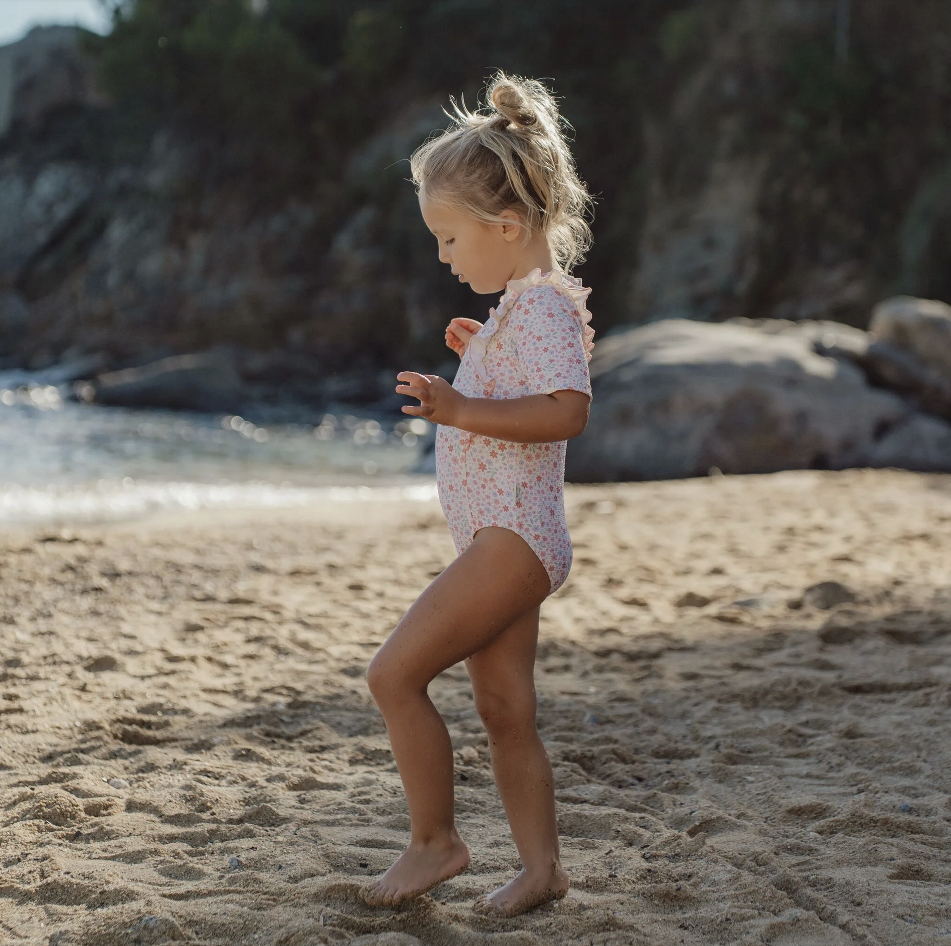 Fato de Banho Short Sleeve Floral Print - Little Dutch