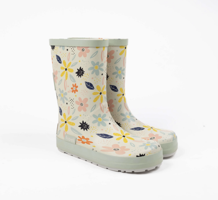 Galochas Barefoot Wellie Bare Multi White Flowers - Koel