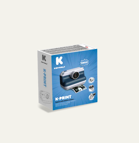 K-Print Máquina Fotográfica c/ Impressão Azul - Kidywolf