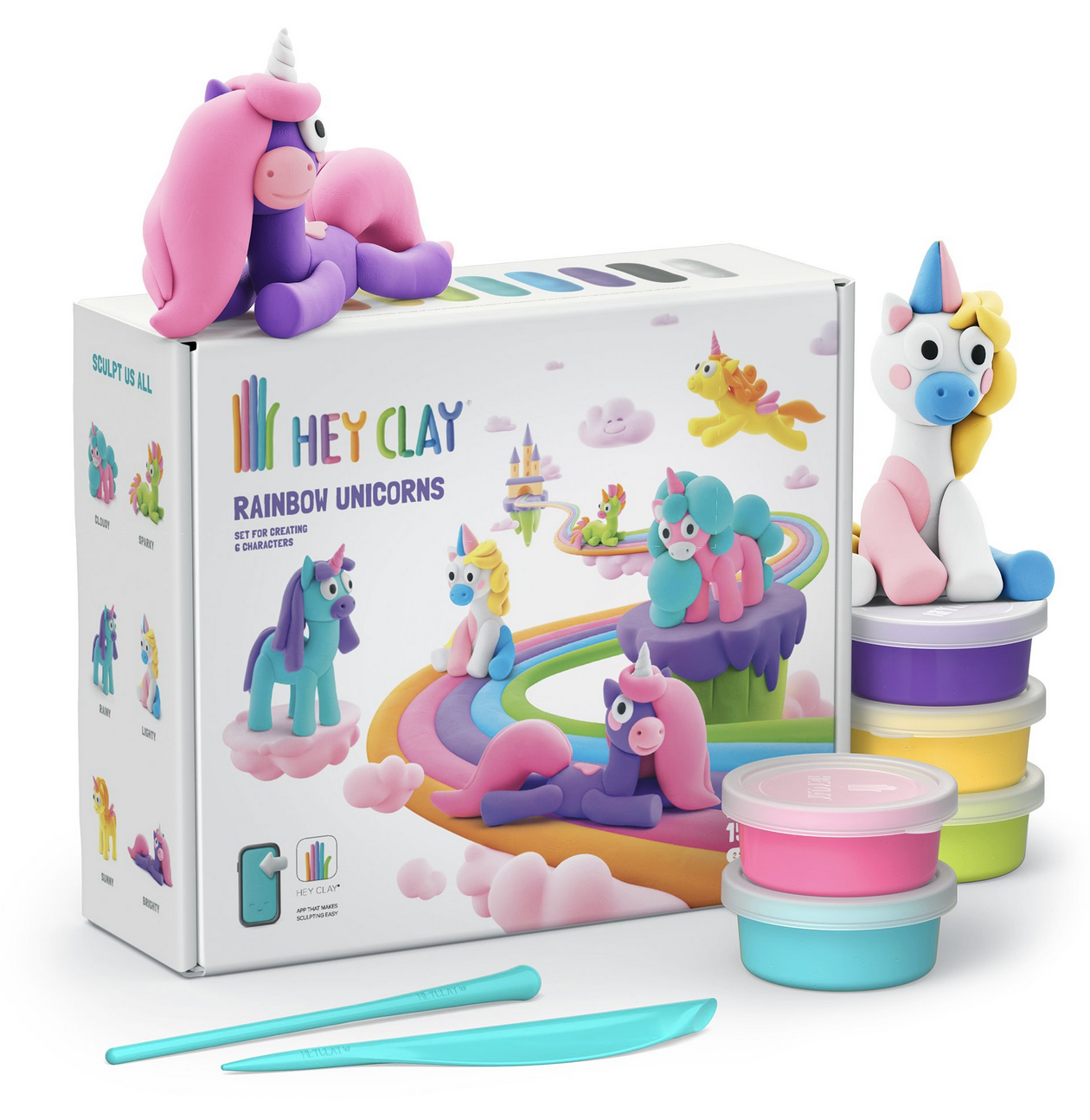 Massas de Modelar Rainbow Unicorns - Hey Clay