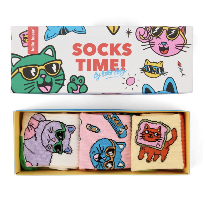 Meias Pack of Socks Cats - Hello Hossy