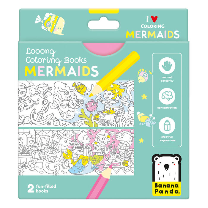 Looong Coloring Books I Love Coloring Mermaid - Banana Panda