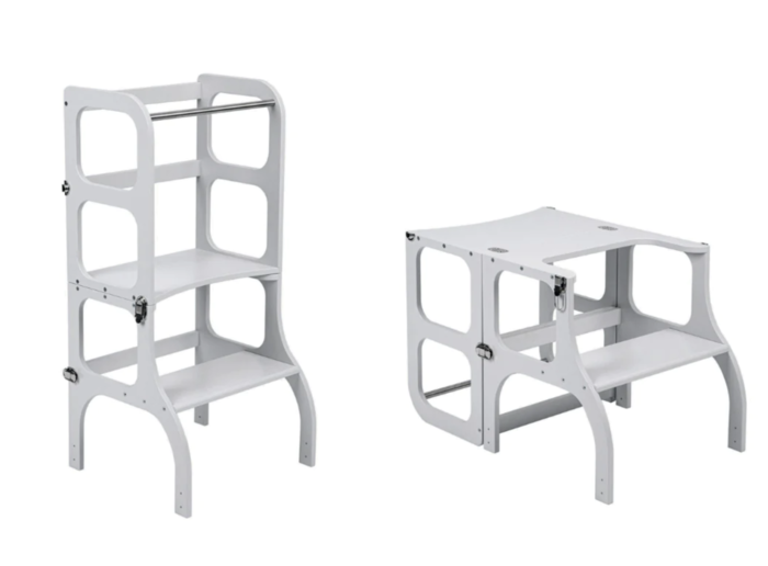 Torre de Aprendizagem / Mesa STEP'n'SIT Grey Ferragens Prateadas - Ette Tete