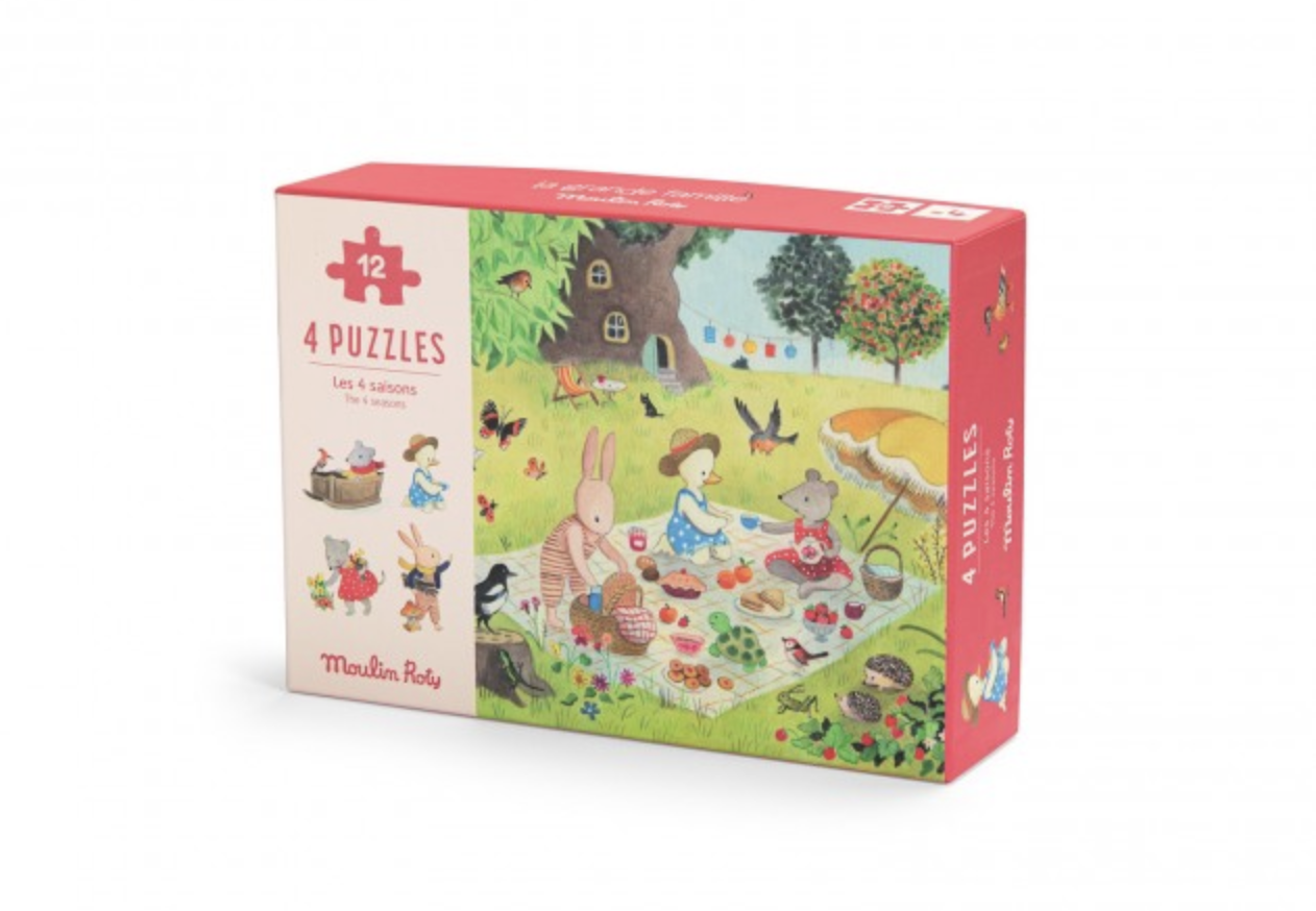 Mini Puzzles Pack 4 Estações do Ano La Grande Famille - Moulin Roty