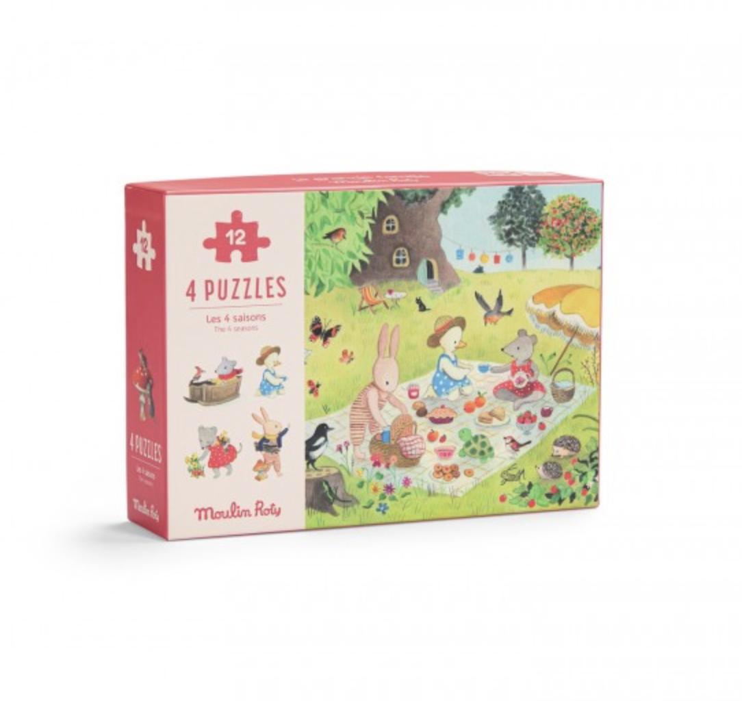 Mini Puzzles Pack 4 Estações do Ano La Grande Famille - Moulin Roty