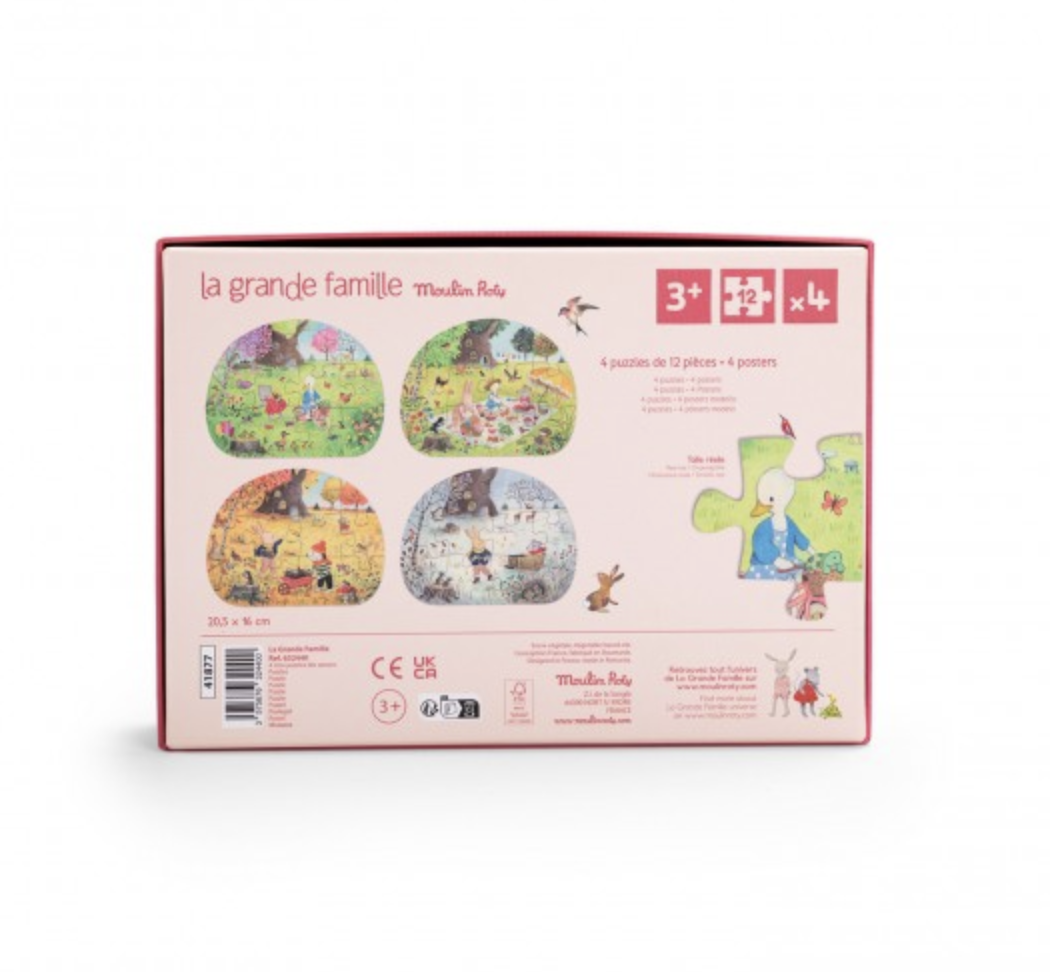 Mini Puzzles Pack 4 Estações do Ano La Grande Famille - Moulin Roty