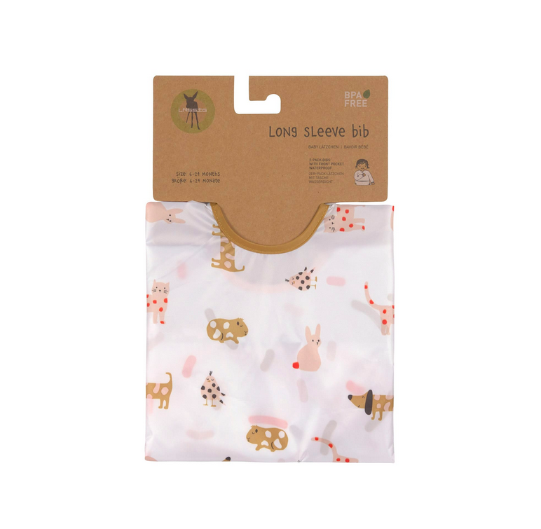 Pack de 2 Babetes com Mangas Amiguinhos Spicy Orange  - Lassig