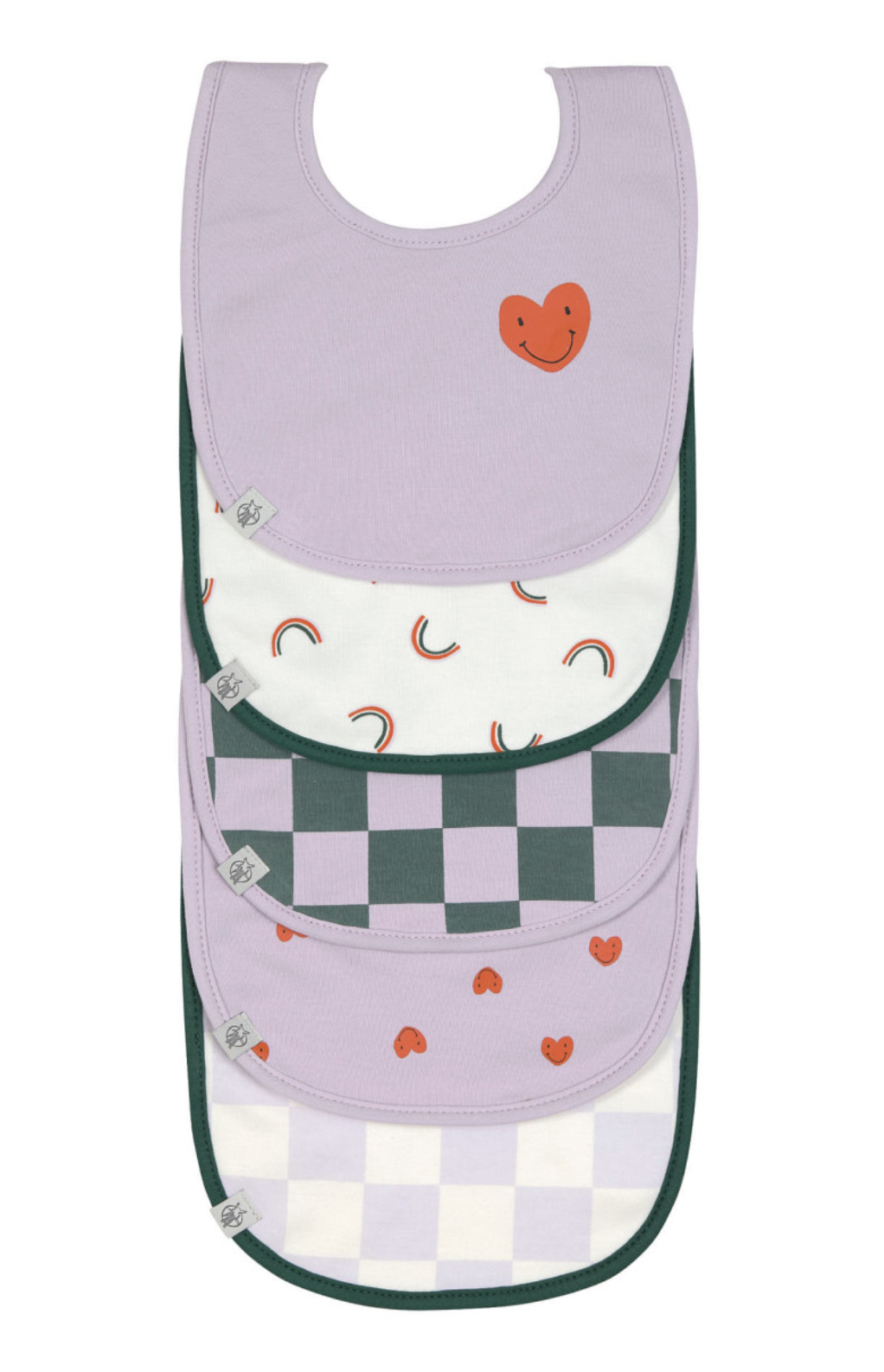 Pack de 5 Babetes Impermeáveis Happy Rascals Heart - Lassig