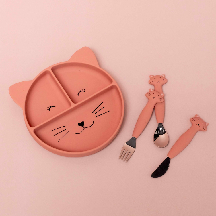 Prato de Silicone 3 Divisões e Ventosa Mrs. Cat - Trixie
